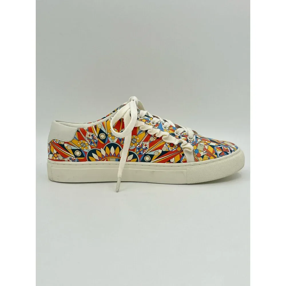 TORY BURCH Size 8.5 Orange Print Women Sneakers